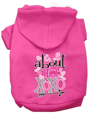 All About That Xoxo Screen Print Dog Hoodie Bright Pink Xxxl