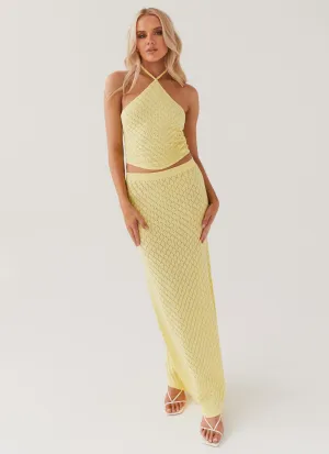 Amanza Knit Maxi Skirt - Lemon