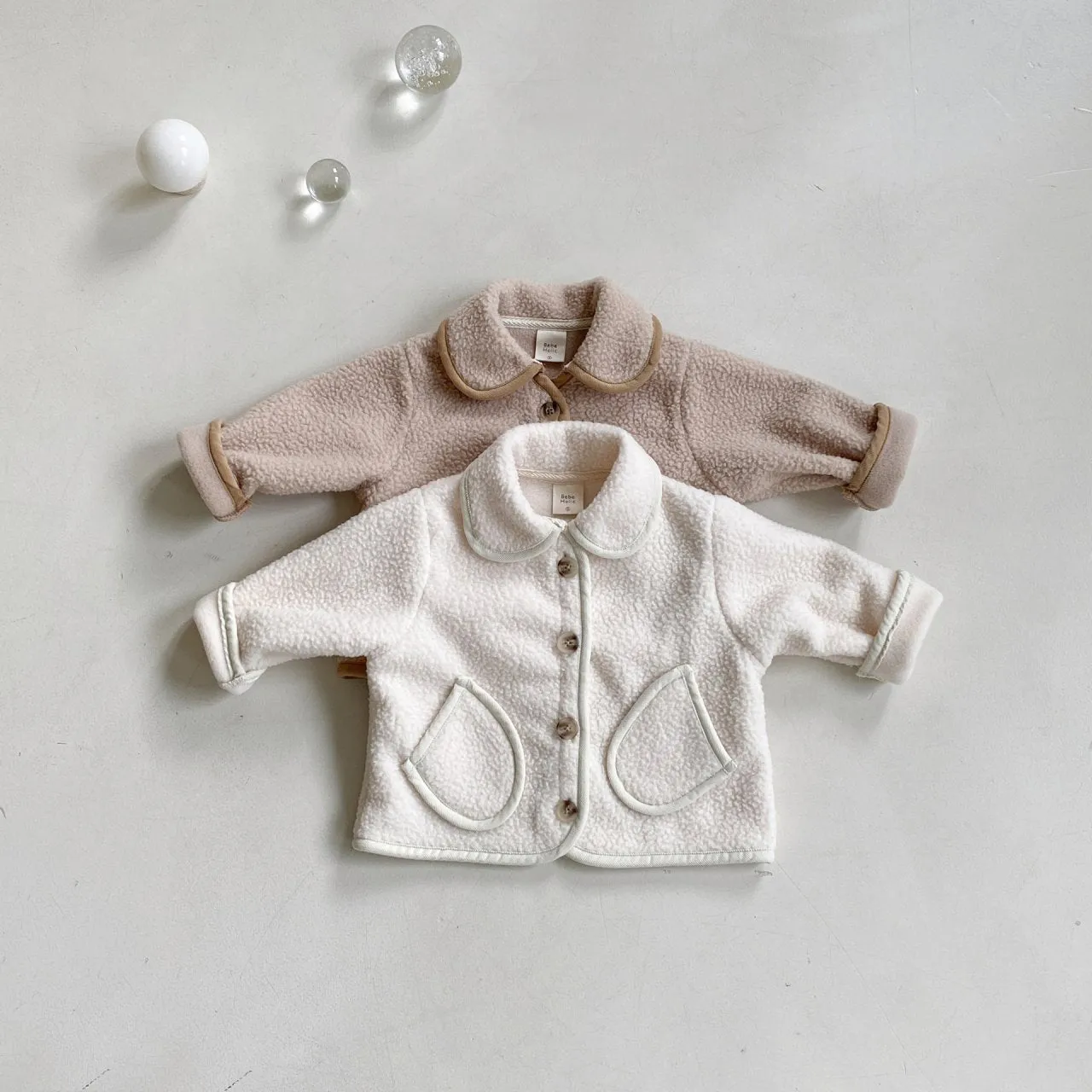 Baby BH Fleece Pocket Collar Jacket (6-18m) - 2 Colors