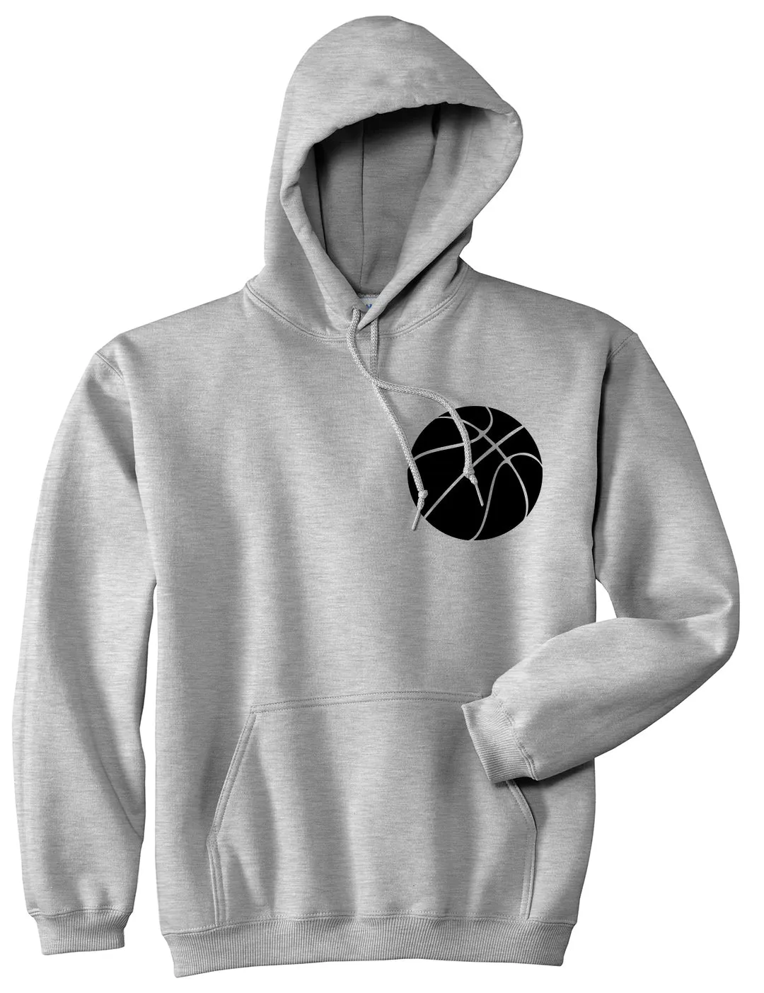 Basketball Logo Chest Mens Pullover Hoodie