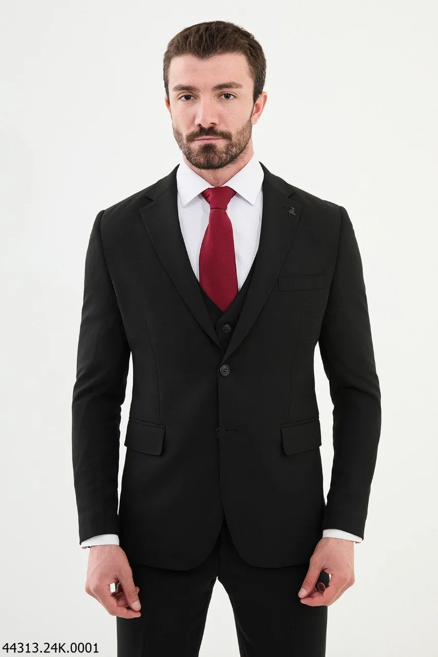 Bojoni Belmonte Black Classic Slim Fit Suit