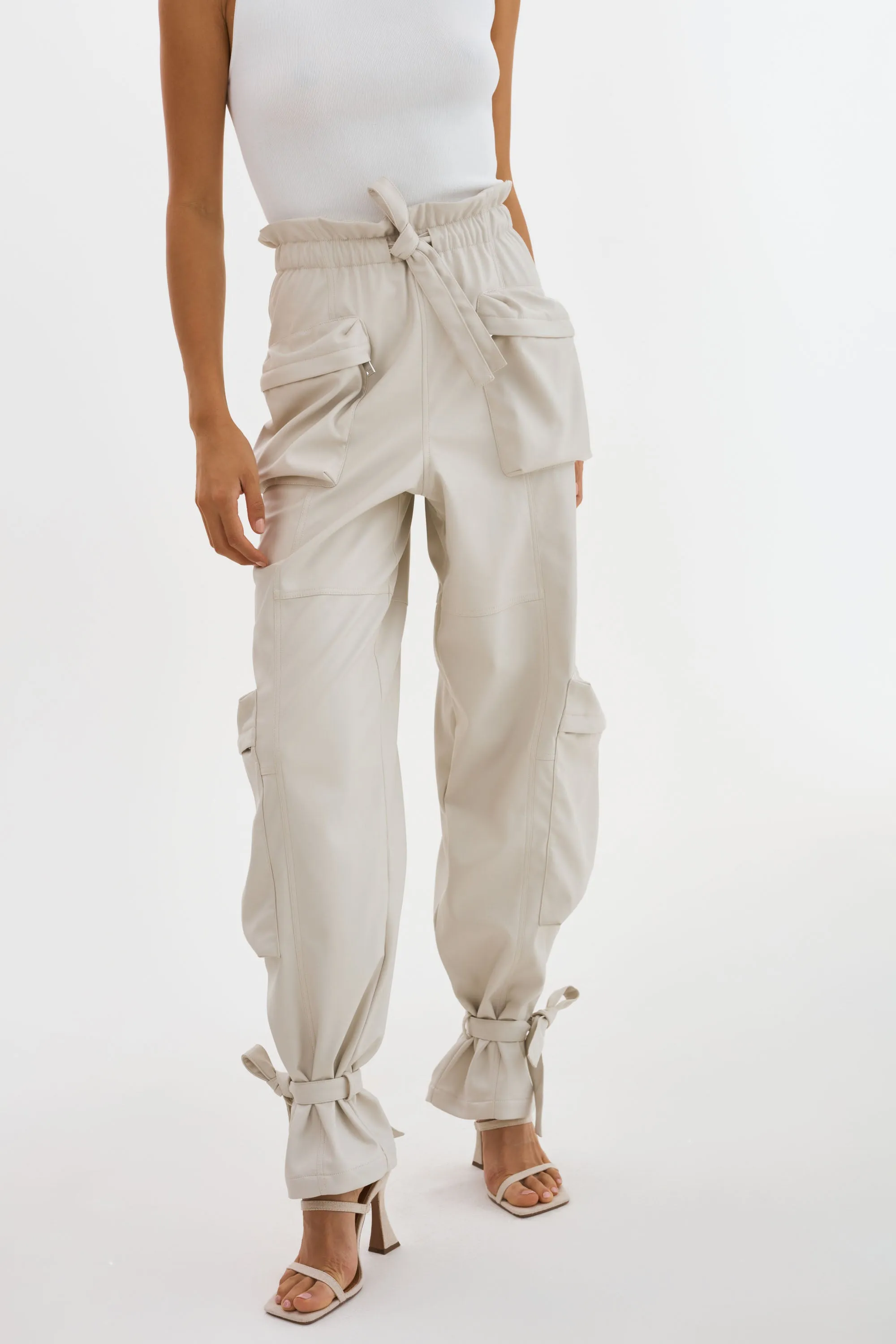 BRAXTON | Faux Leather Cargo Pants