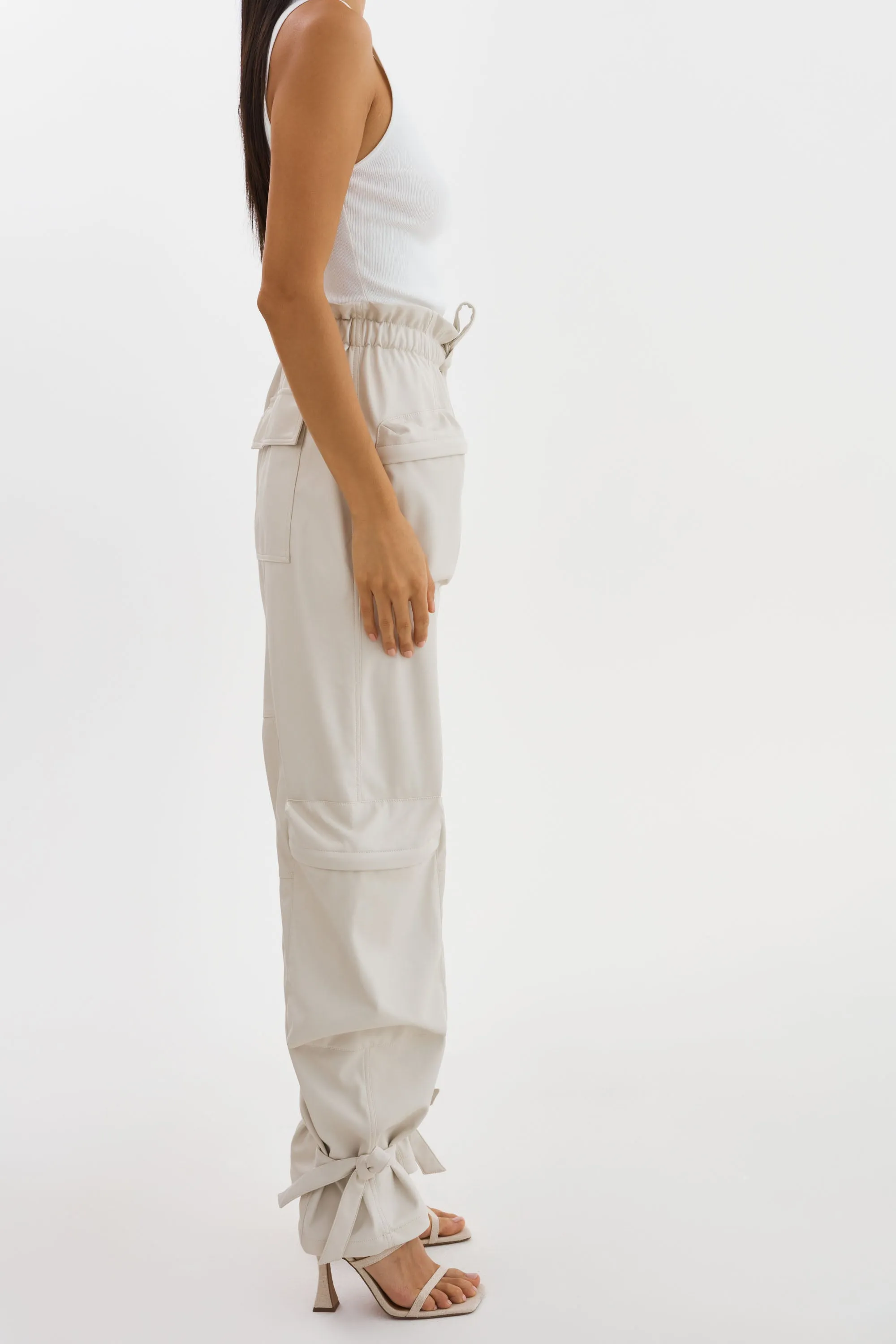 BRAXTON | Faux Leather Cargo Pants