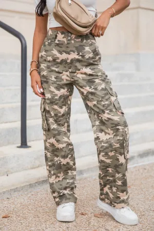 Can't You See Olive Camo Cargo Pants