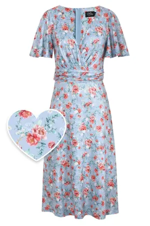 Donna Baby Blue Poppy Day Dress