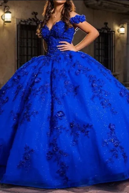 Exquisite Off The Shoulder Royal Blue Quinceanera Dresses