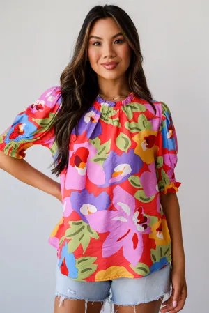 FINAL SALE - Truly Inspiring Pink Floral Blouse