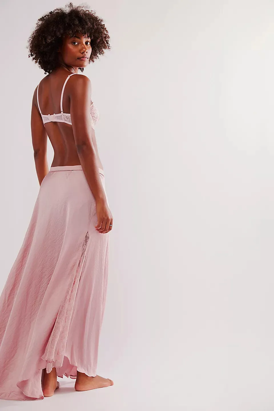 Free People Make You Mine Half Slip Skirt in Pale Mauve