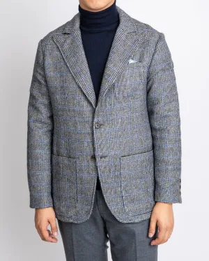 Glenplaid Alpaca Unstructured Sweater Blazer