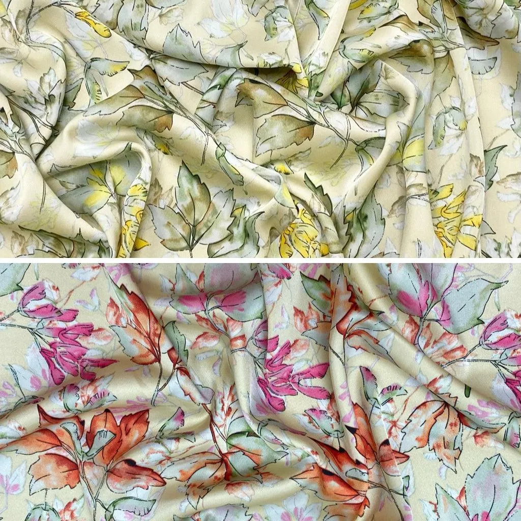 Graceful Garden Satin Fabric