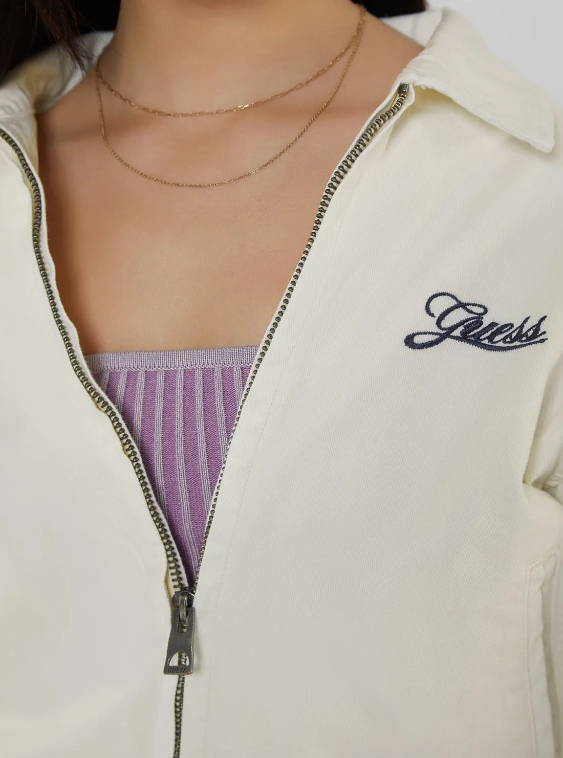 Guess Originals White Cropped Jacket