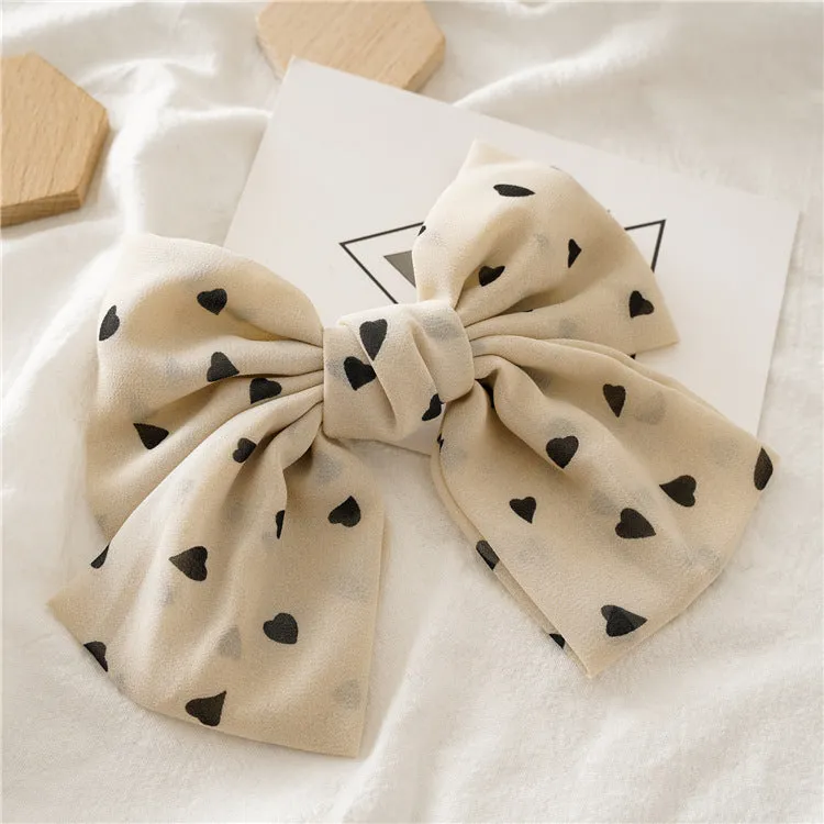 Heart Chiffon Big Bow Hairpin Girl Headdress