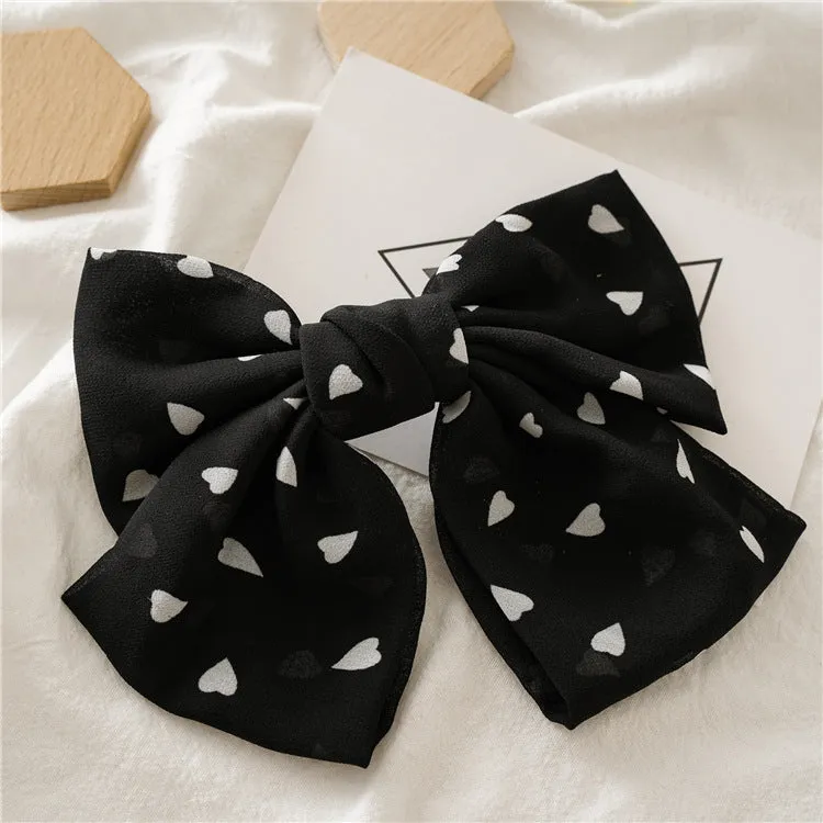 Heart Chiffon Big Bow Hairpin Girl Headdress