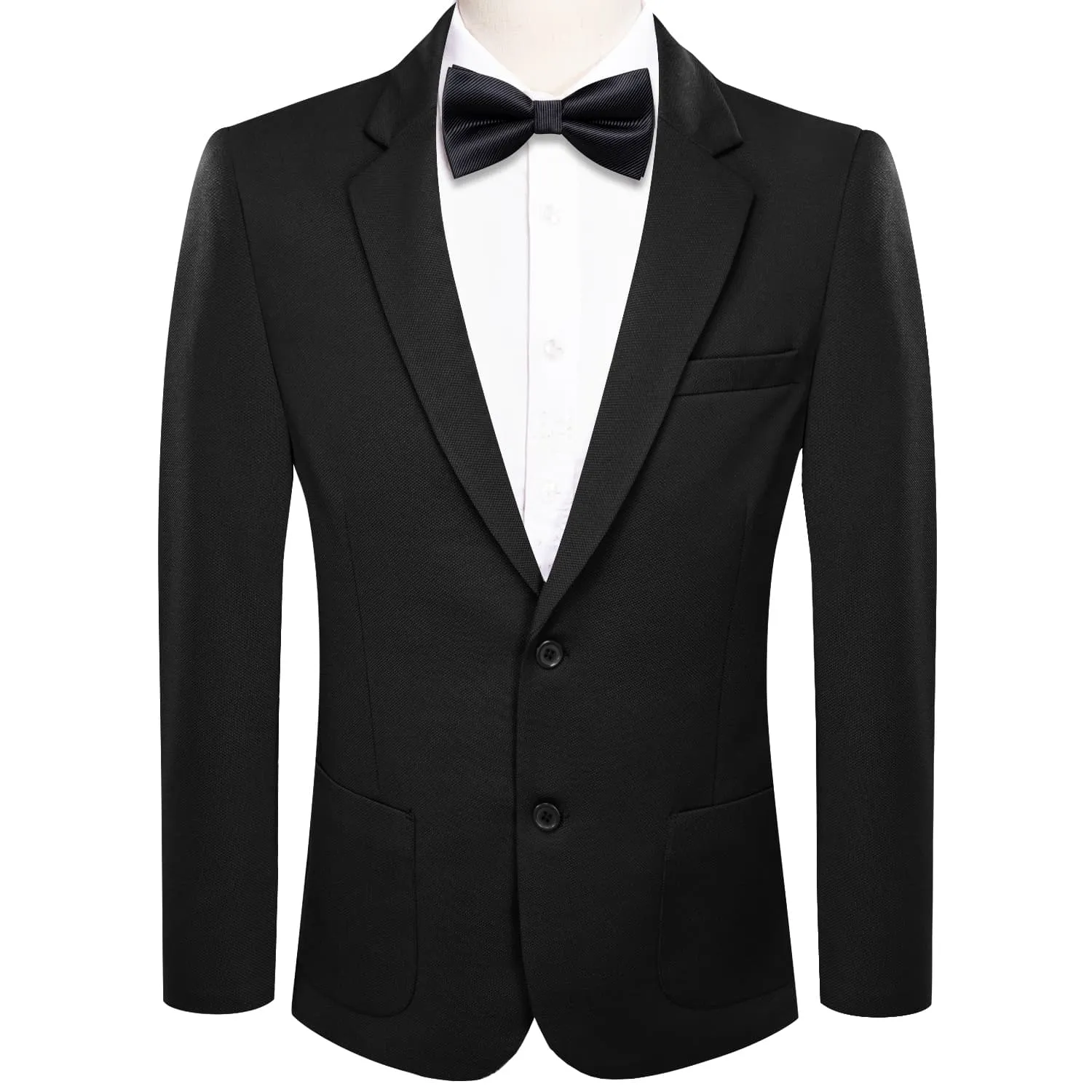 Hi-Tie Business Daily Blazer Black Men's Suit Jacket Slim Fit Coat