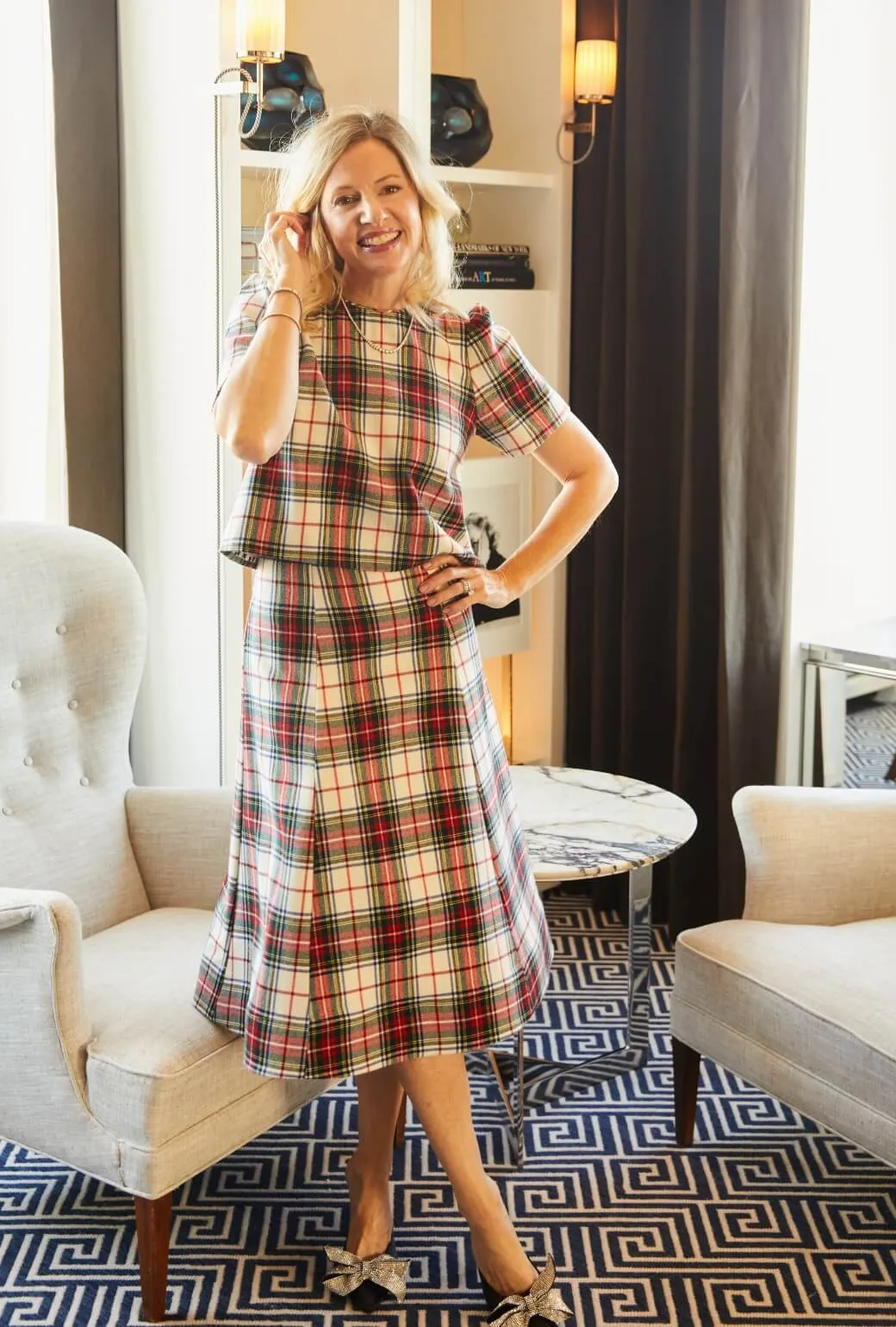 Holiday Guest Skirt MIDI - Stewart Plaid