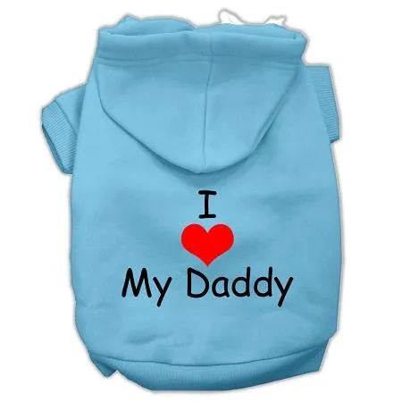 I Love My Daddy Screen Print Pet Hoodies Baby Blue Size Lg (14)