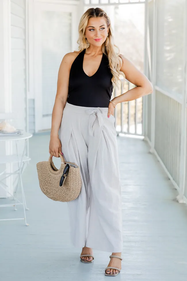 Island Breeze Taupe Tie Waist Pants FINAL SALE