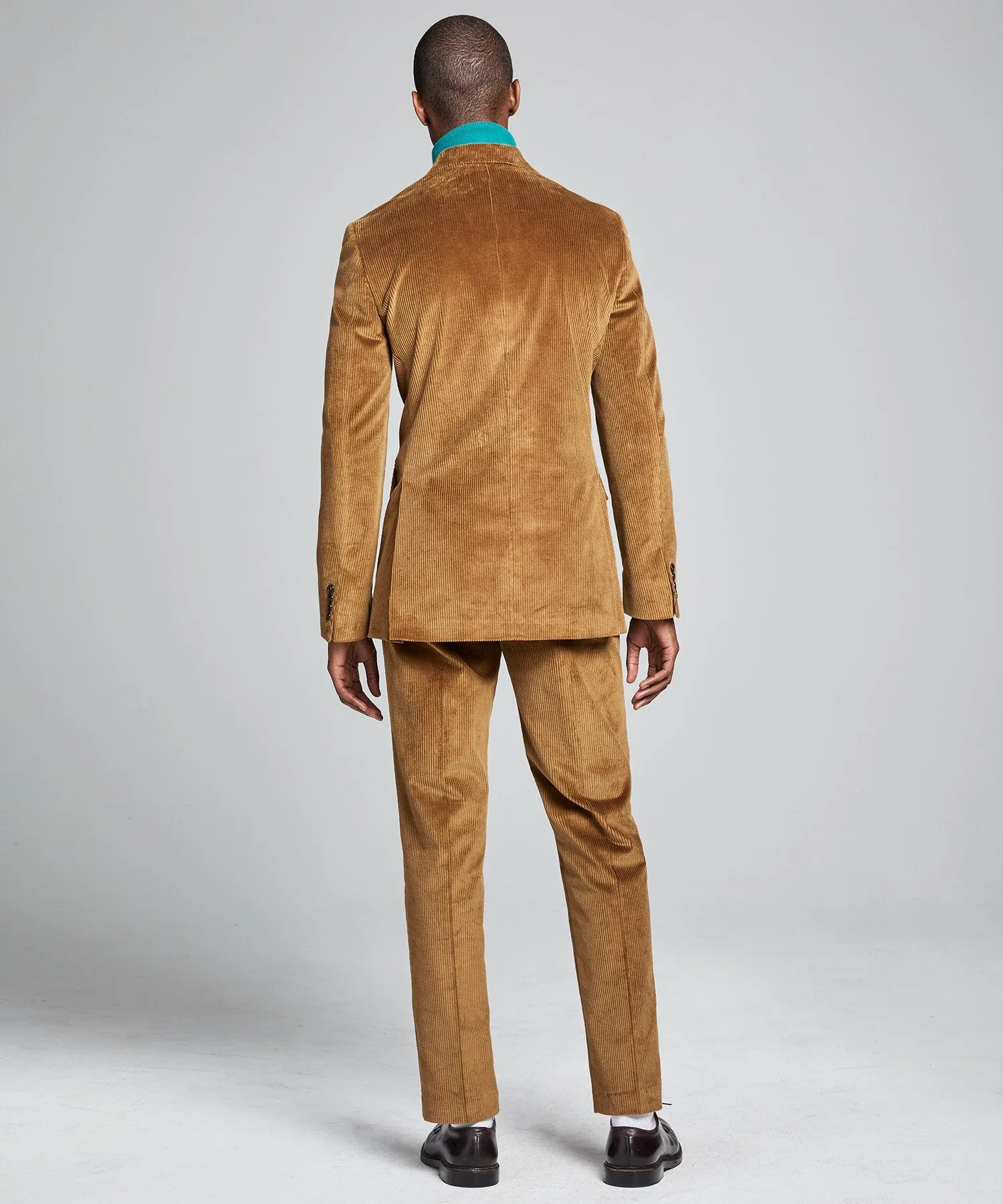 Italian Stretch Cord Sutton Suit in Camel