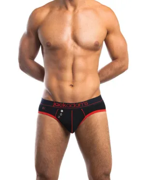 Jack Adams Navy Brief Black-red Lg