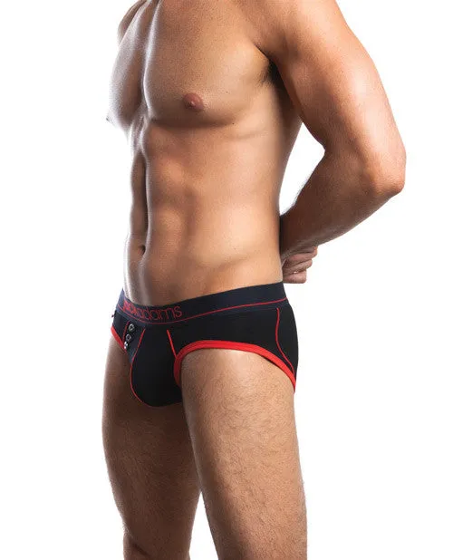 Jack Adams Navy Brief Black-red Lg