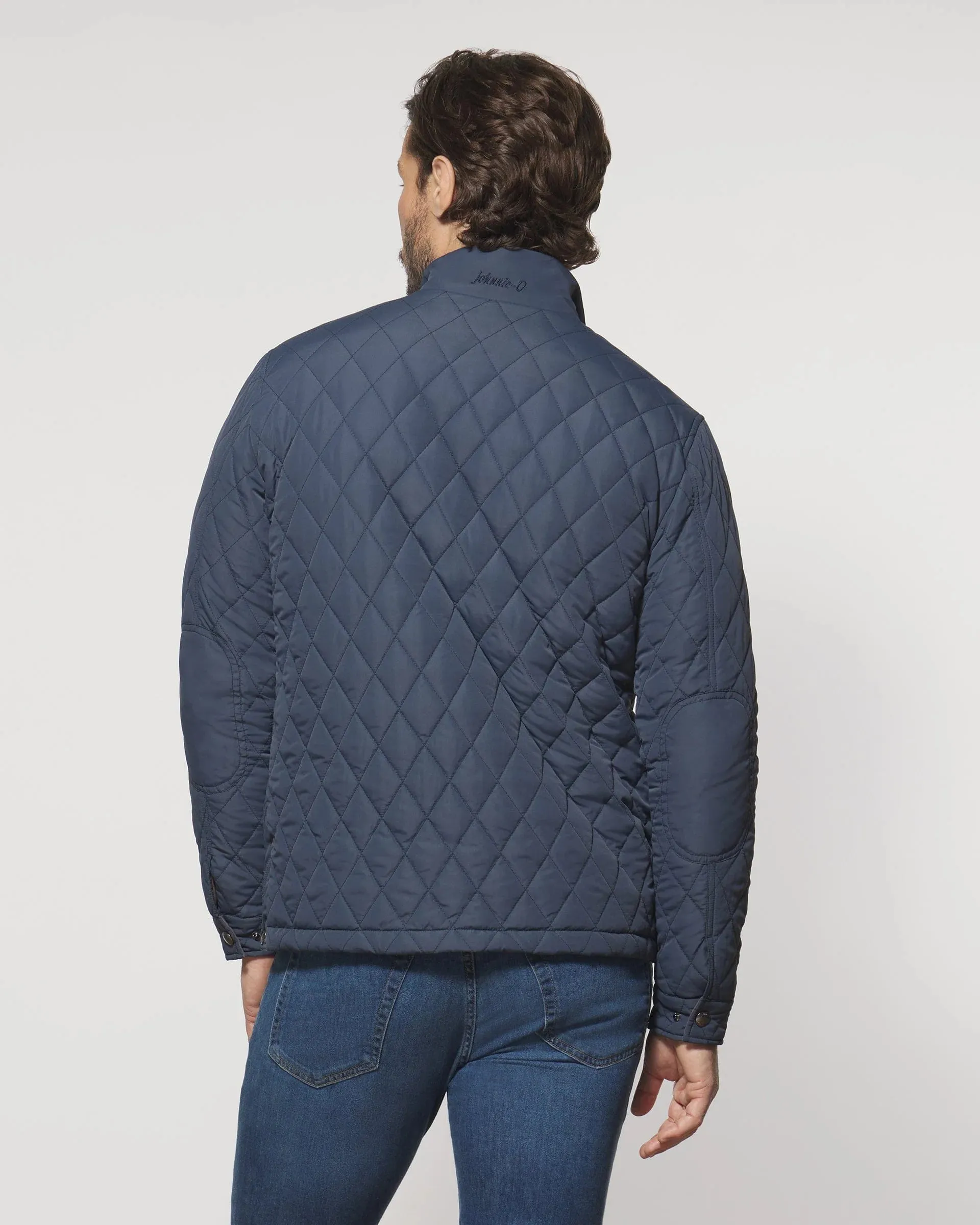 Juno Quilted Snap Jacket in Navy by Johnnie-O