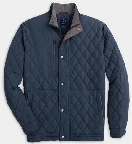 Juno Quilted Snap Jacket in Navy by Johnnie-O