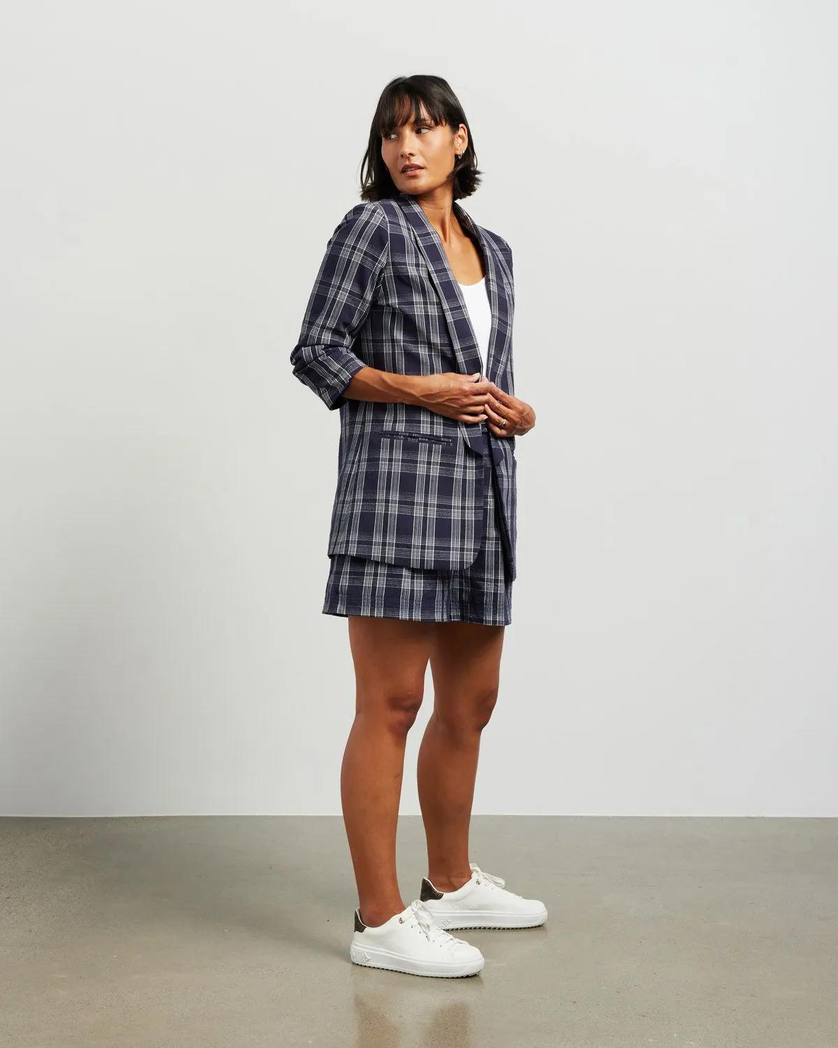 Kennedy Blazer - Ink Plaid