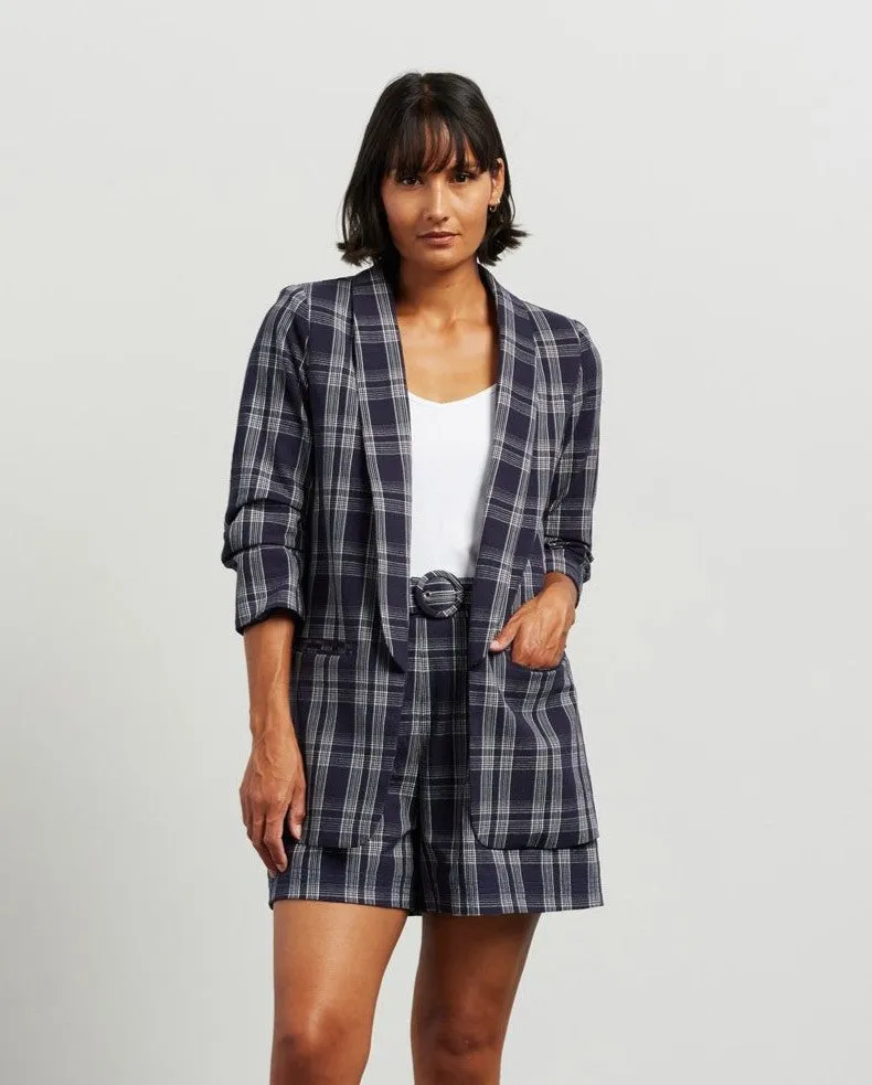 Kennedy Blazer - Ink Plaid