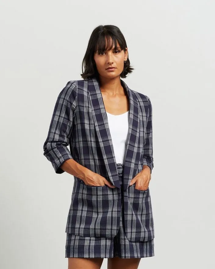 Kennedy Blazer - Ink Plaid