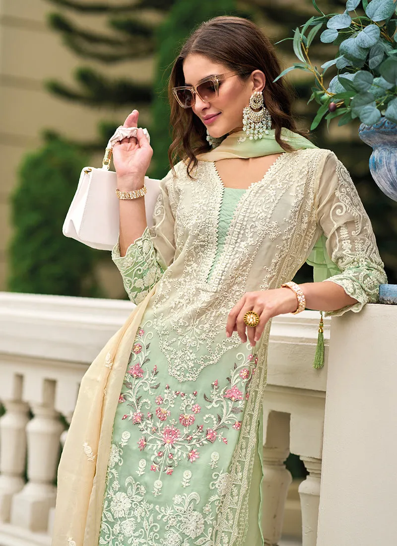 Light Green Multi Embroidery Traditional Salwar Suit