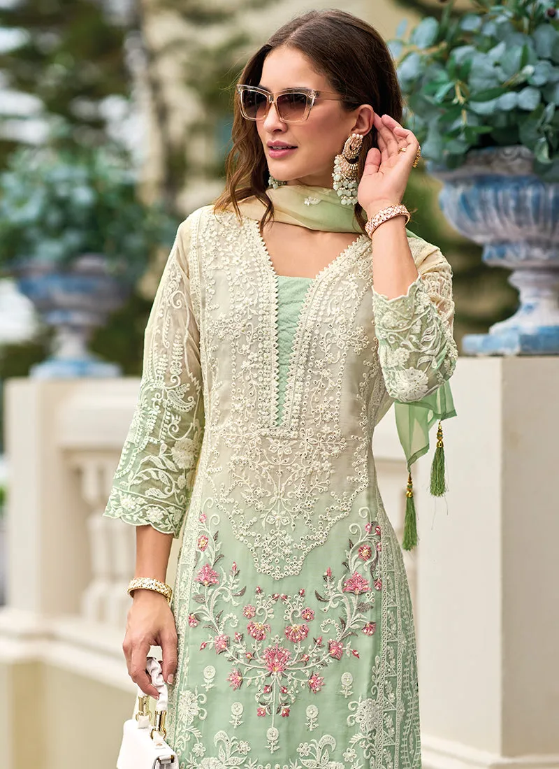 Light Green Multi Embroidery Traditional Salwar Suit