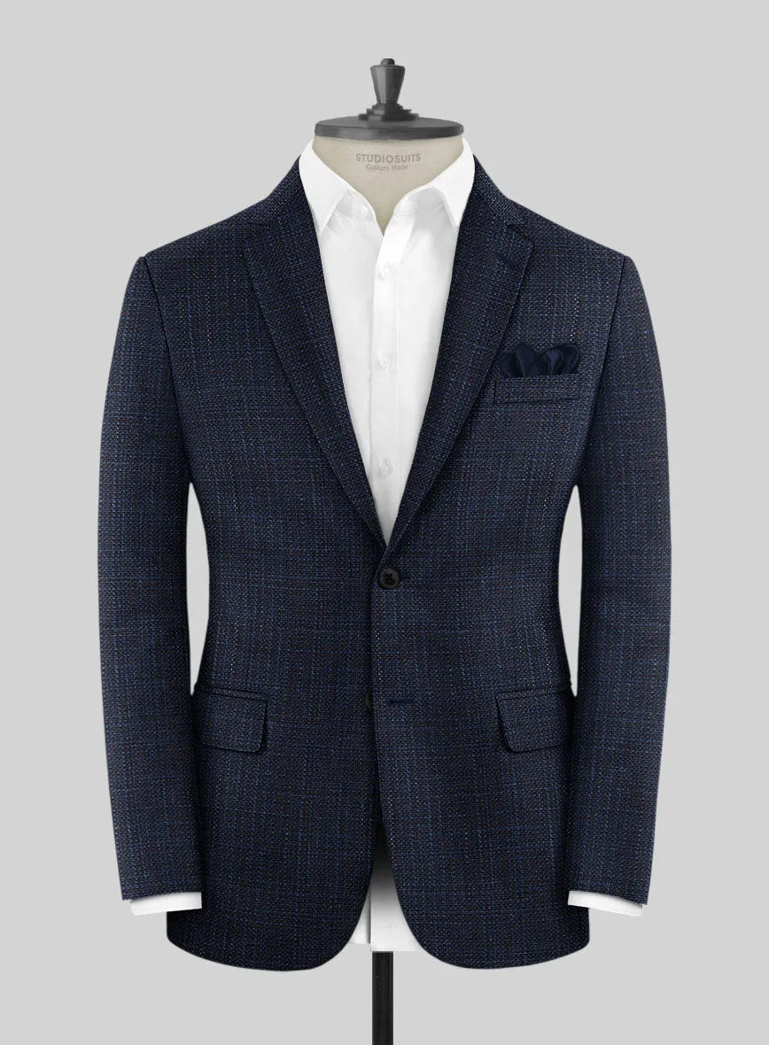 London Loom Blue Ilaria Wool Silk Linen Suit