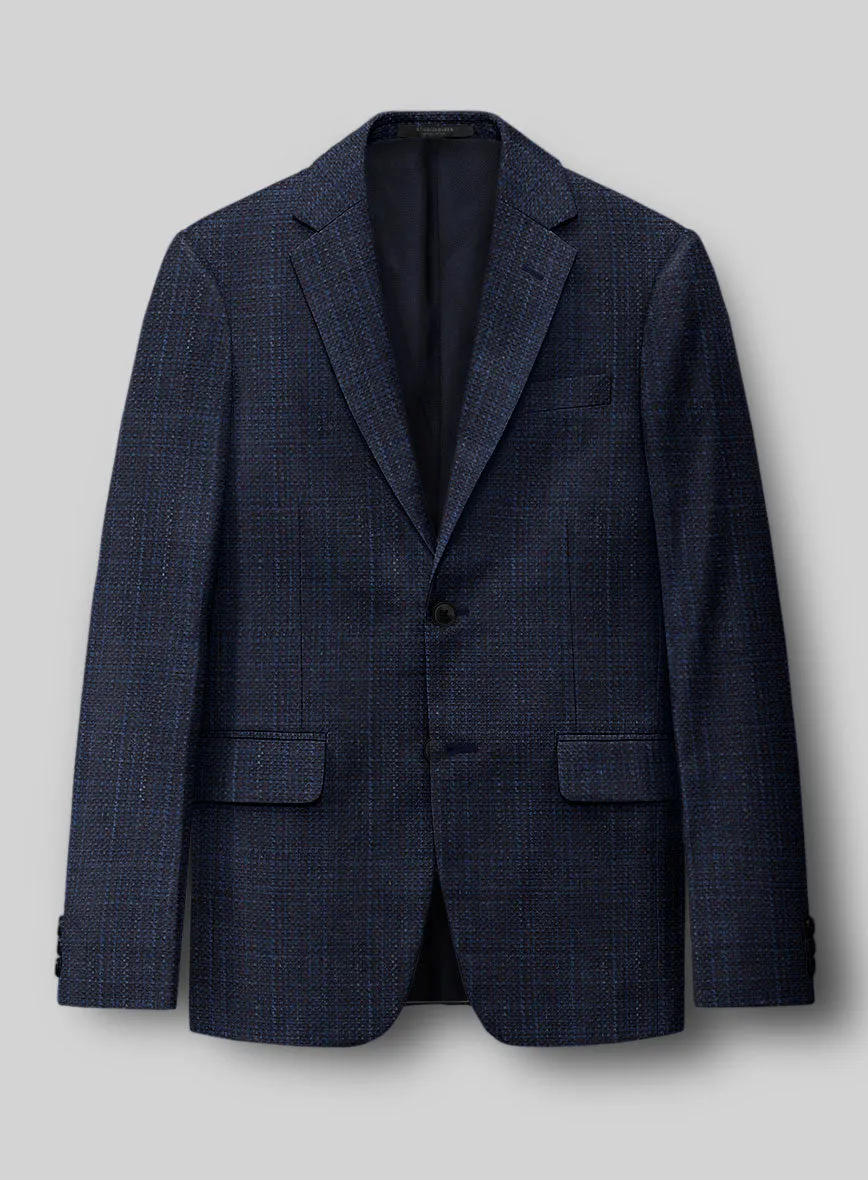 London Loom Blue Ilaria Wool Silk Linen Suit