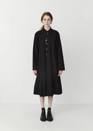 Long Natural-Dyed Jacket / Dress — Black