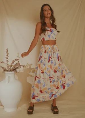 Lost Palms Maxi Skirt - Abstract Resort