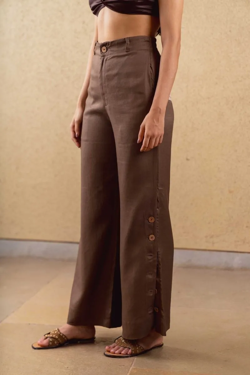 Marigold Pants - Brown - Hemp Tencel