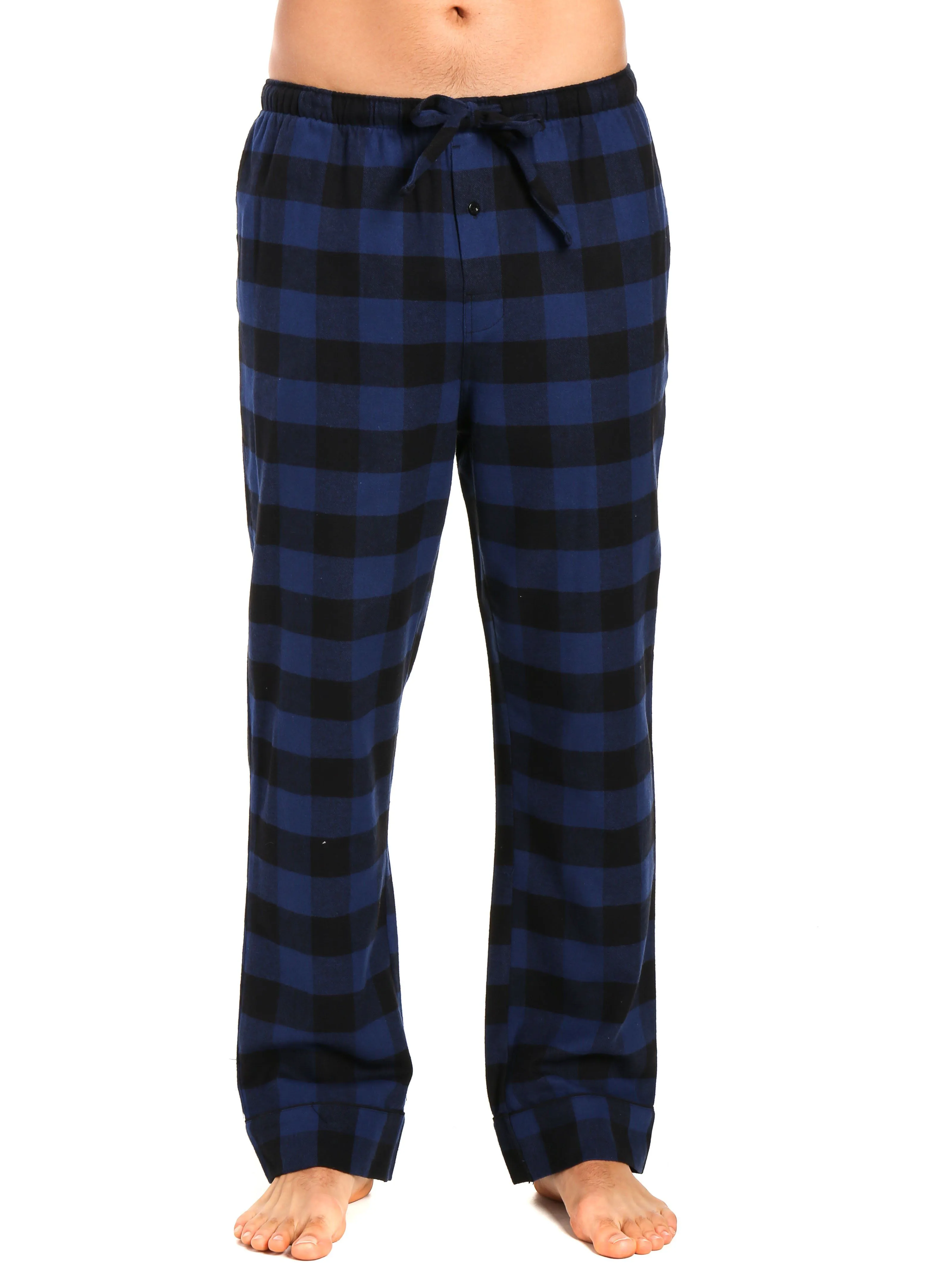 Mens Gingham 100% Cotton Flannel Lounge Pants