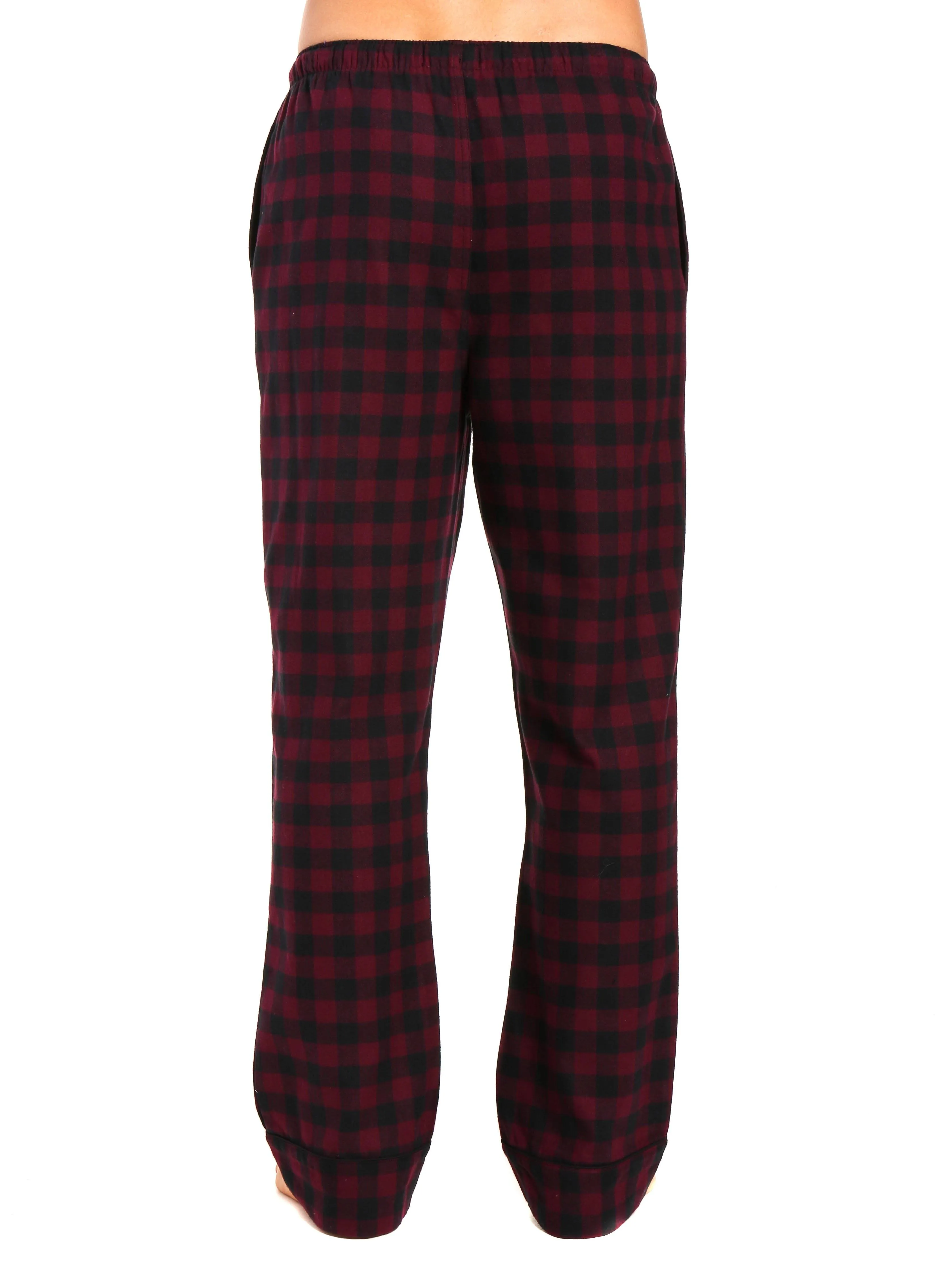 Mens Gingham 100% Cotton Flannel Lounge Pants