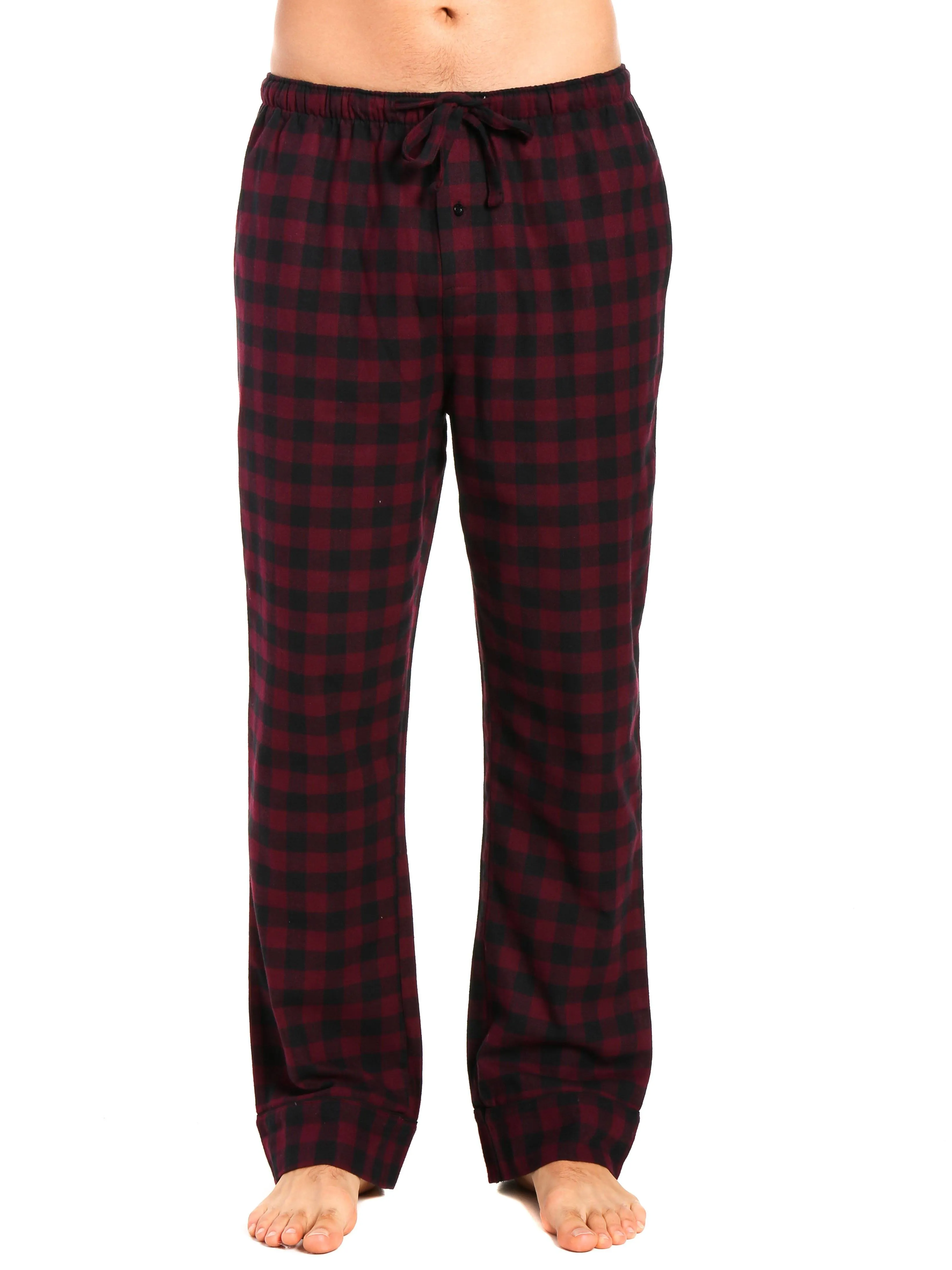 Mens Gingham 100% Cotton Flannel Lounge Pants