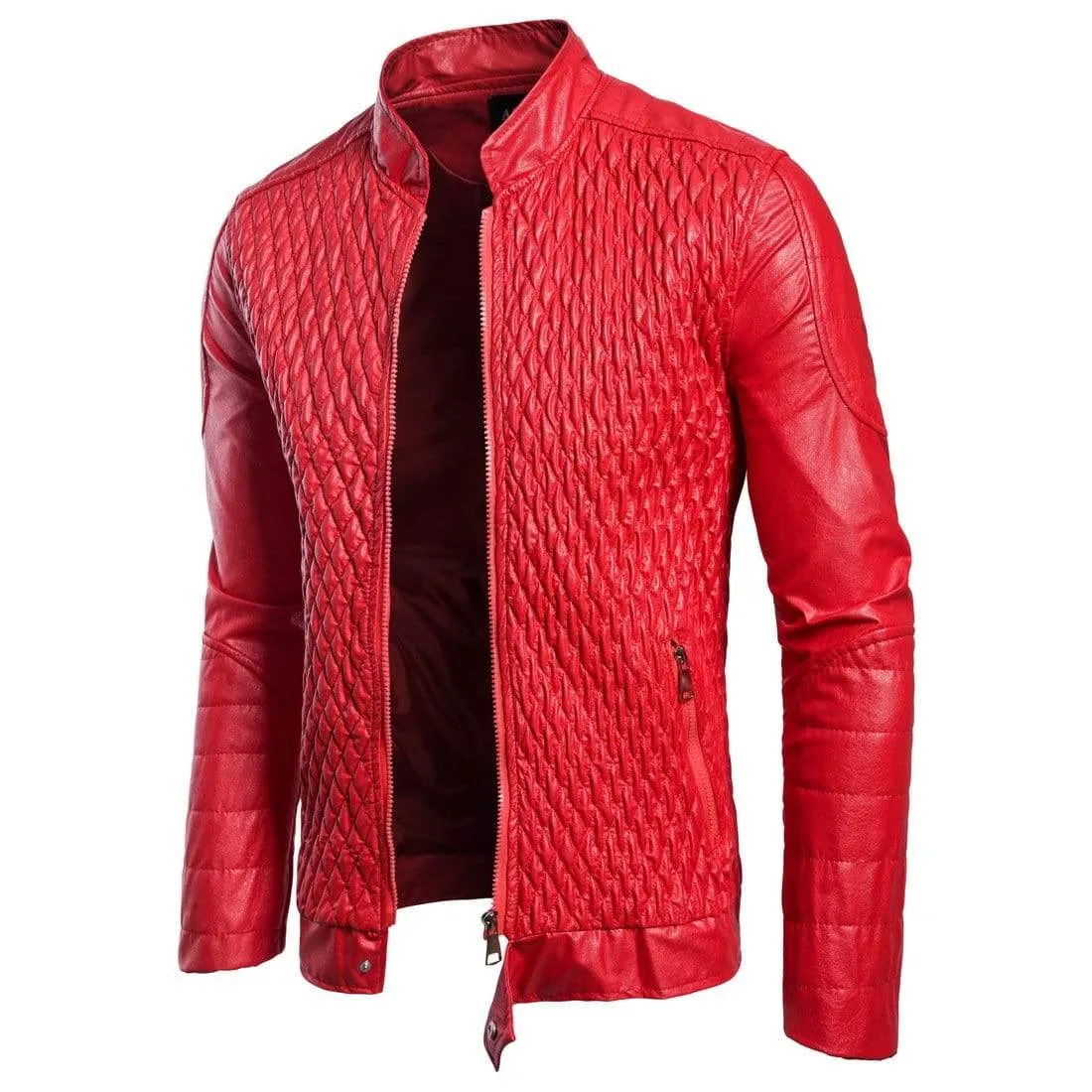 Men's Punk Front Zip Rhomboid Jackets