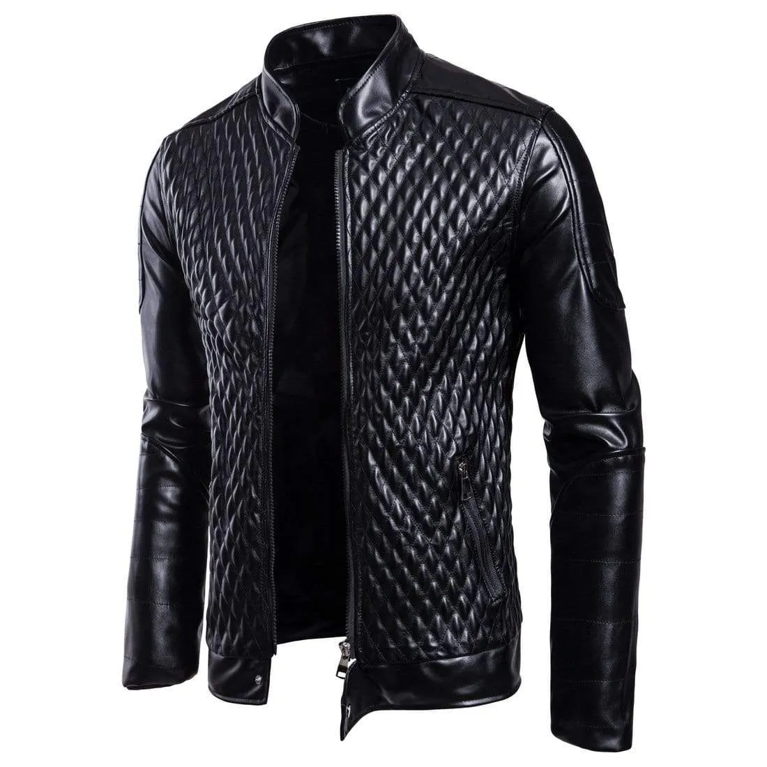 Men's Punk Front Zip Rhomboid Jackets