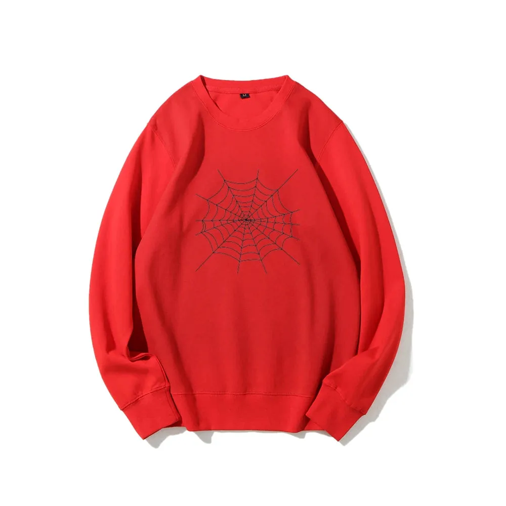 Mens Spider Web Graphic Sweatshirts