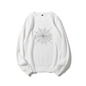 Mens Spider Web Graphic Sweatshirts