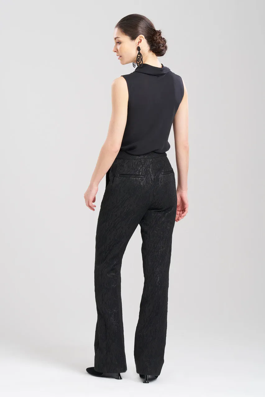 Metallic Jacquard Bootcut Flare Trouser Pants