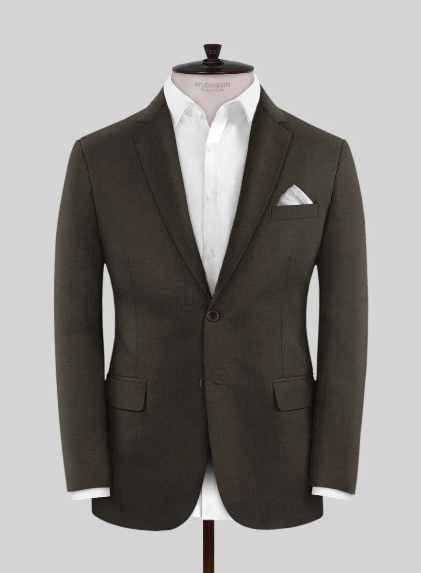 Napolean Stretch Dark Brown Wool Suit