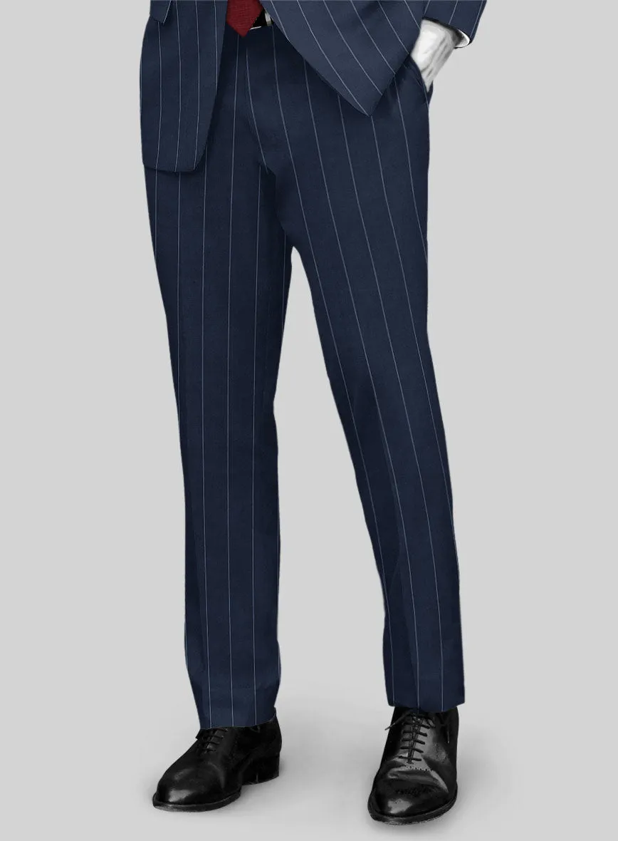 Napolean Wide Stripe Blue Wool Suit