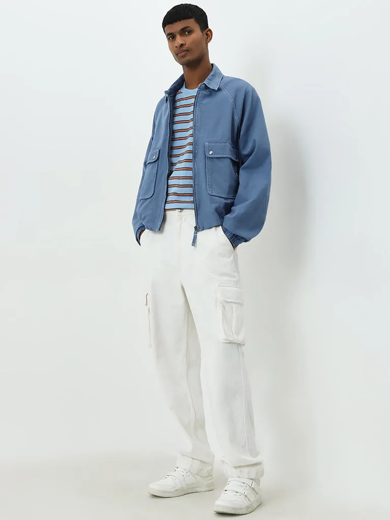 Nuon Blue Relaxed-Fit Cotton Jacket