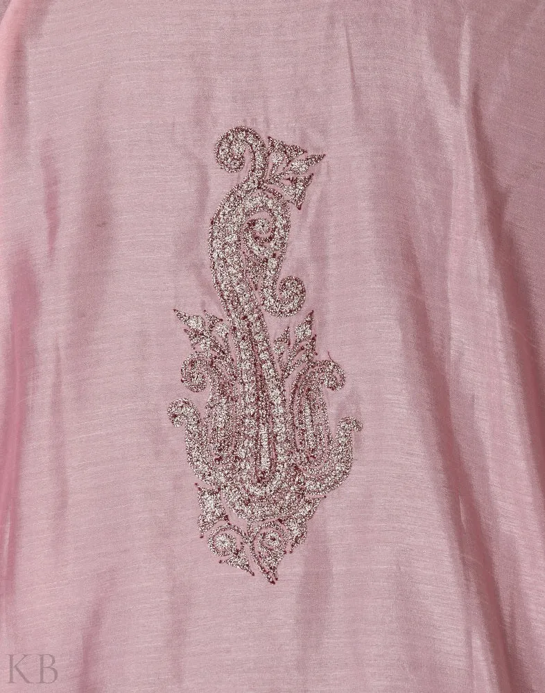 Pink Tilla Embroidered Silk Suit with Dupatta