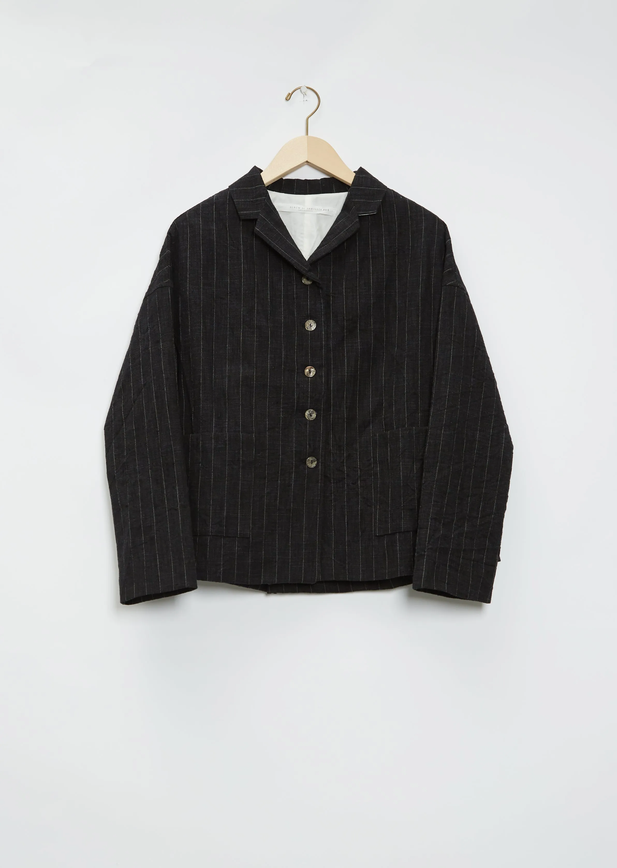 Pinstriped Loose Cotton Wool Blazer