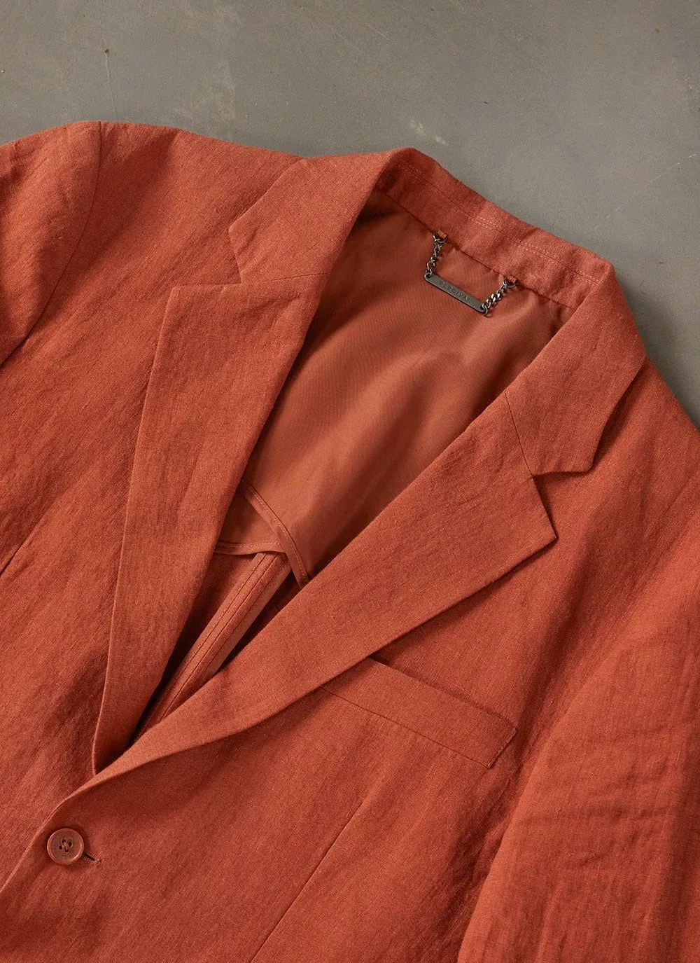 Relaxed Tailored Linen Blazer | Rust